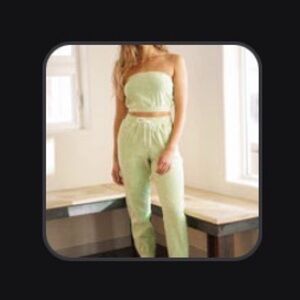 Layla Terry Tube-Top Set — Sage